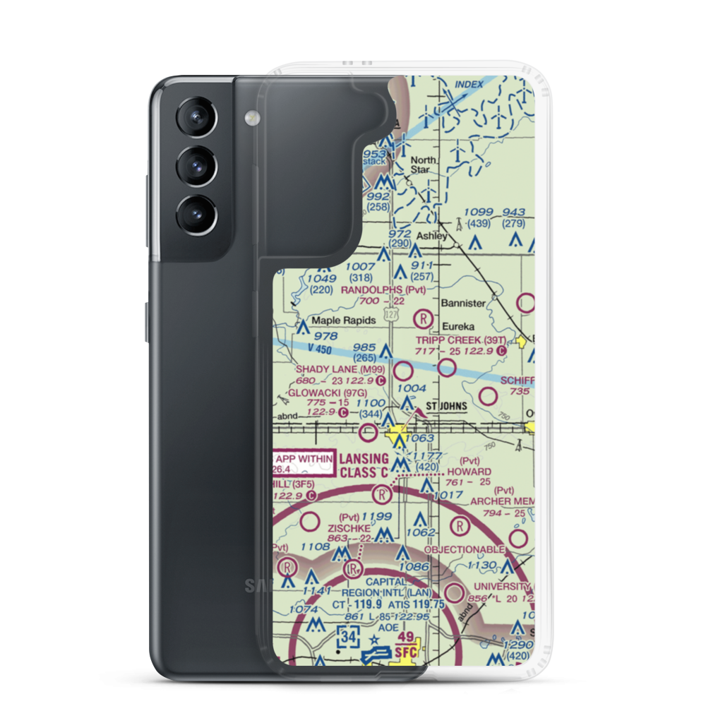 Shady Lane Airport (M99) VFR Sectional Samsung Case Samsung Galaxy S21 model shown