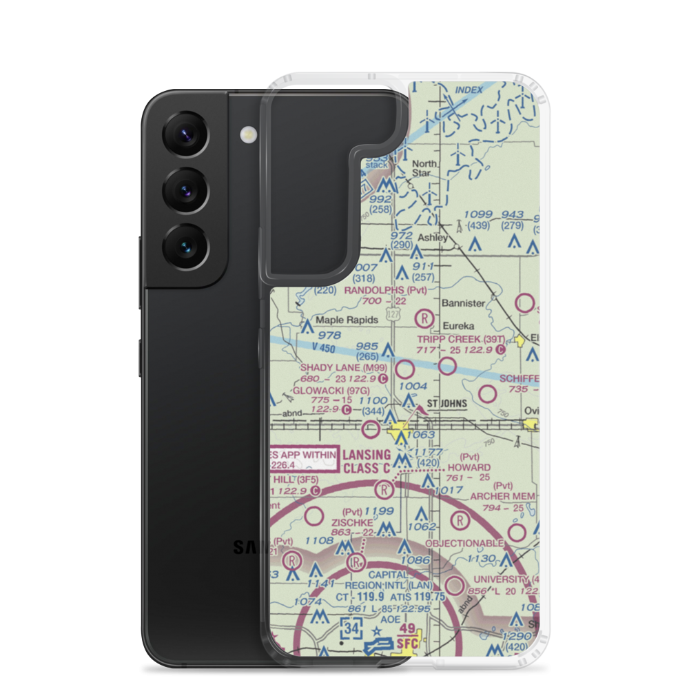 Shady Lane Airport (M99) VFR Sectional Samsung Case Samsung Galaxy S22 model shown