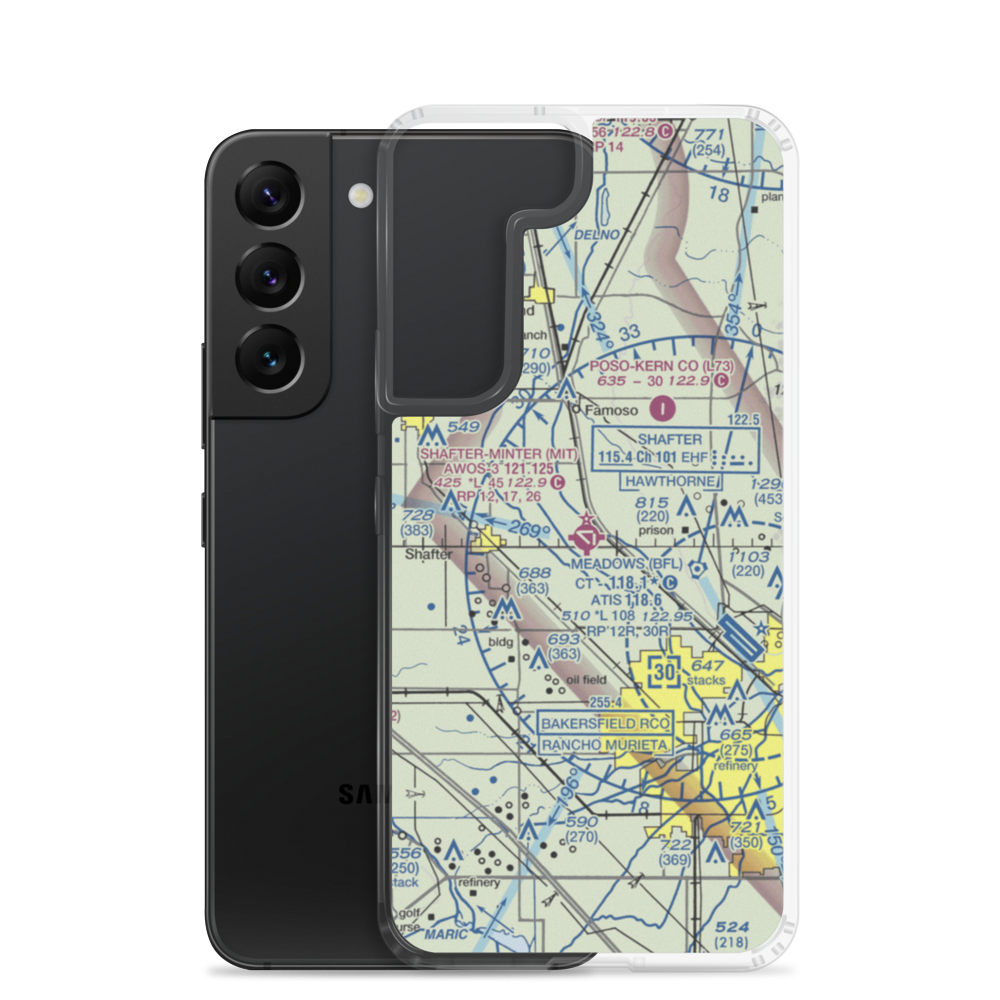 Shafter Airport - Minter Field (MIT) VFR Sectional Samsung Case Samsung Galaxy S22 model shown