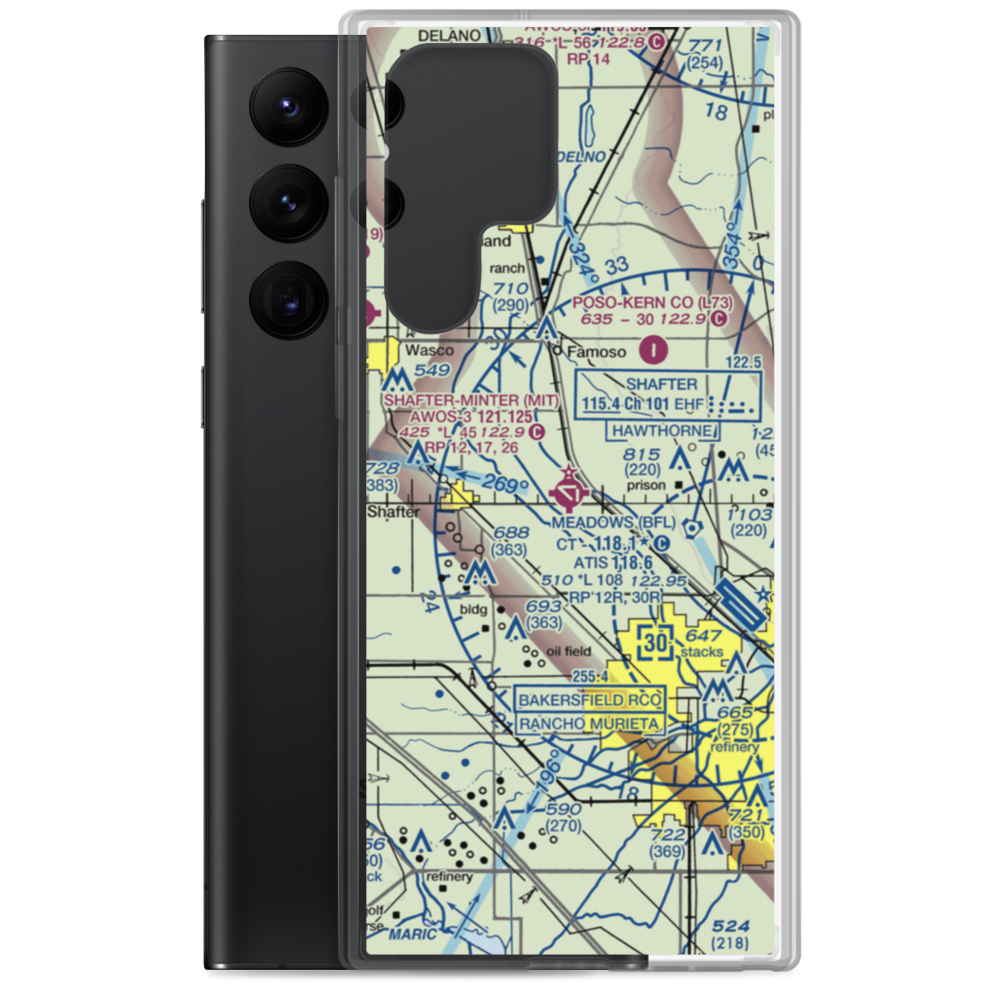 Shafter Airport - Minter Field (MIT) VFR Sectional Samsung Case Samsung Galaxy S22 Ultra model shown