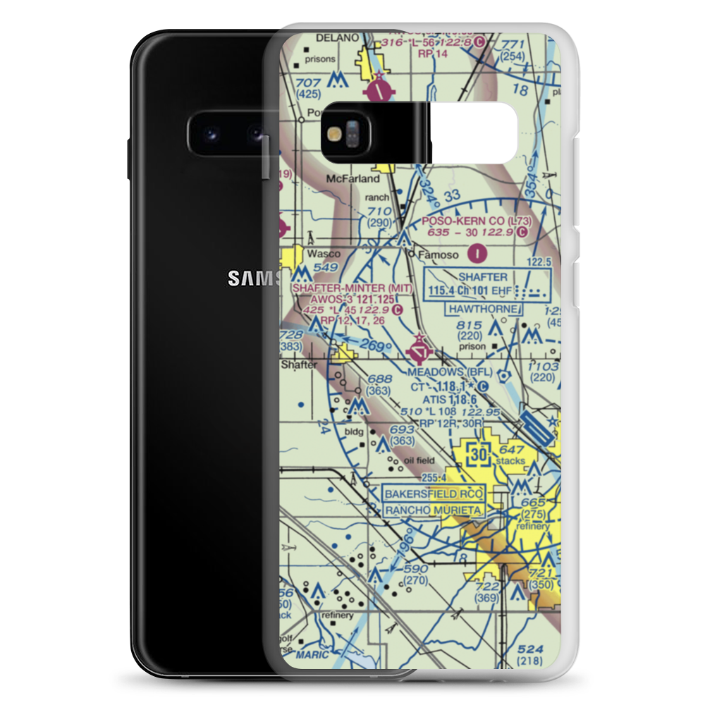 Shafter Airport - Minter Field (MIT) VFR Sectional Samsung Case Samsung Galaxy S10+ model shown