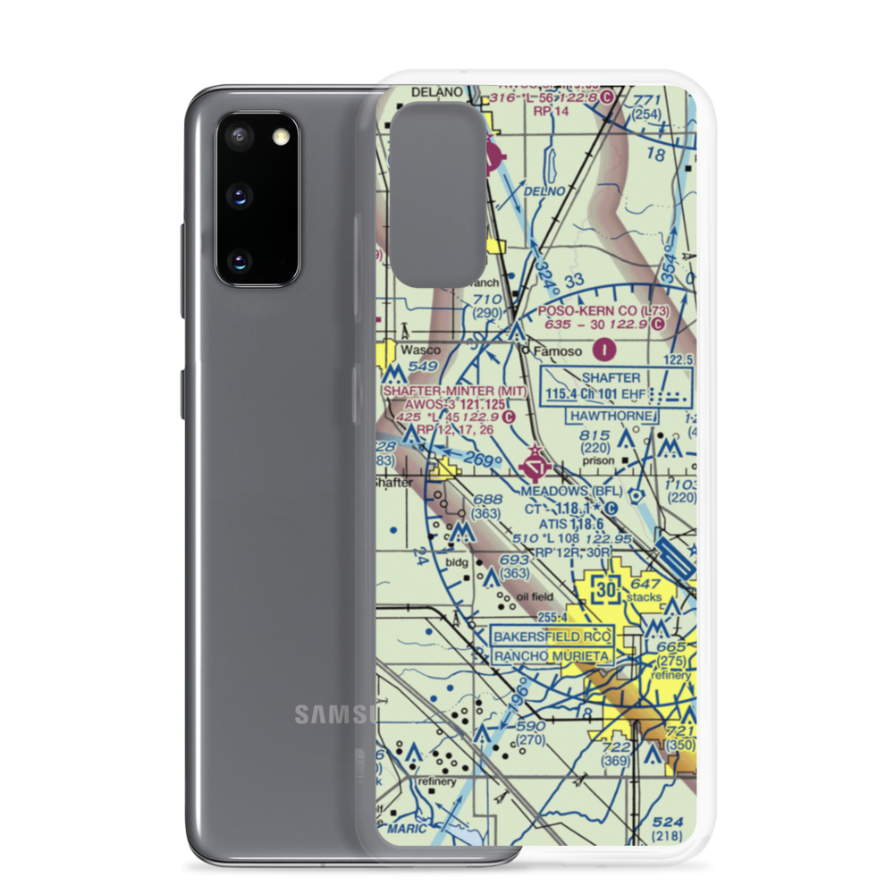 Shafter Airport - Minter Field (MIT) VFR Sectional Samsung Case Samsung Galaxy S20 model shown