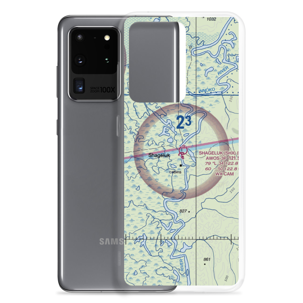 Shageluk Airport (SHX) VFR Sectional Samsung Case Samsung Galaxy S20 Ultra model shown