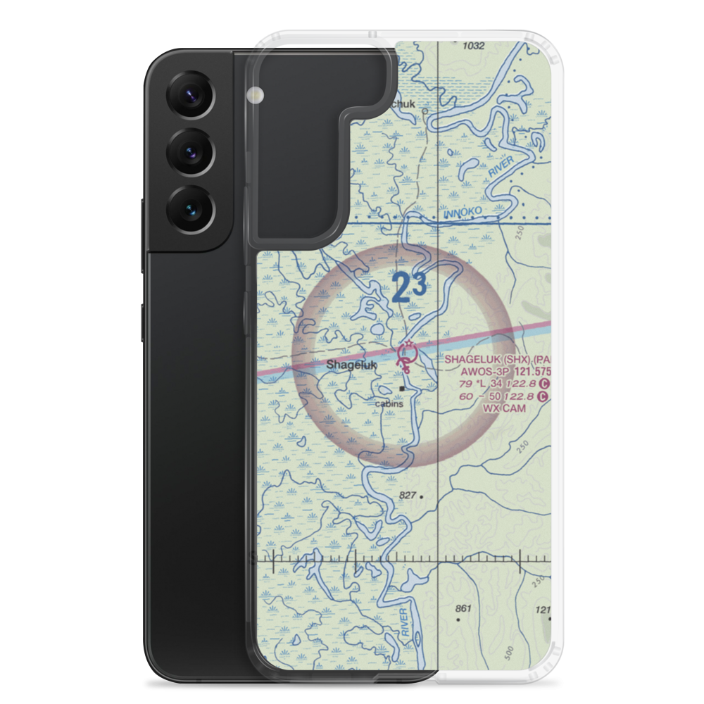 Shageluk Airport (SHX) VFR Sectional Samsung Case Samsung Galaxy S22 Plus model shown