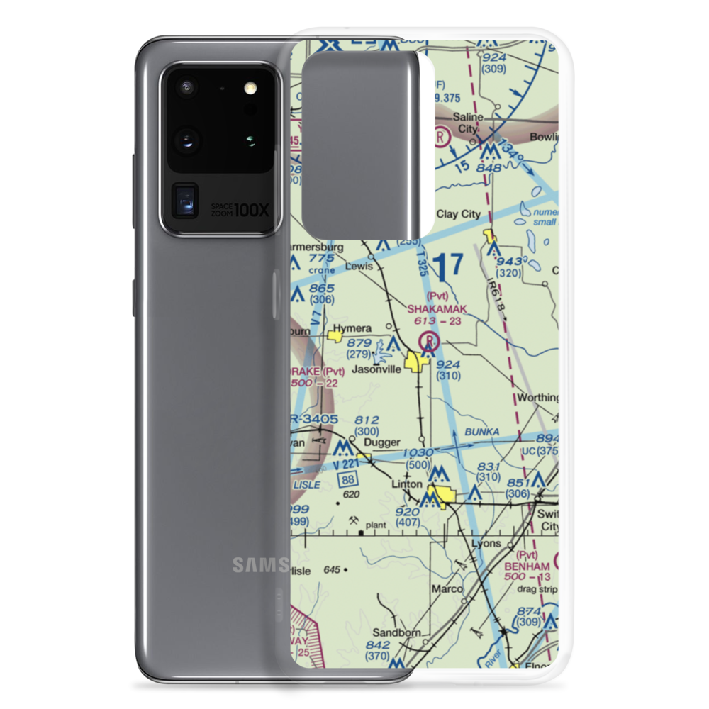 Shakamak Airport (IN08) VFR Sectional Samsung Case Samsung Galaxy S20 Ultra model shown