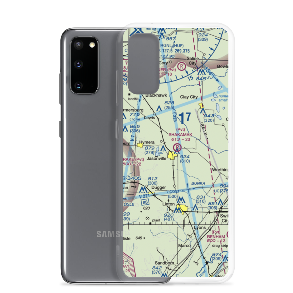 Shakamak Airport (IN08) VFR Sectional Samsung Case Samsung Galaxy S20 model shown