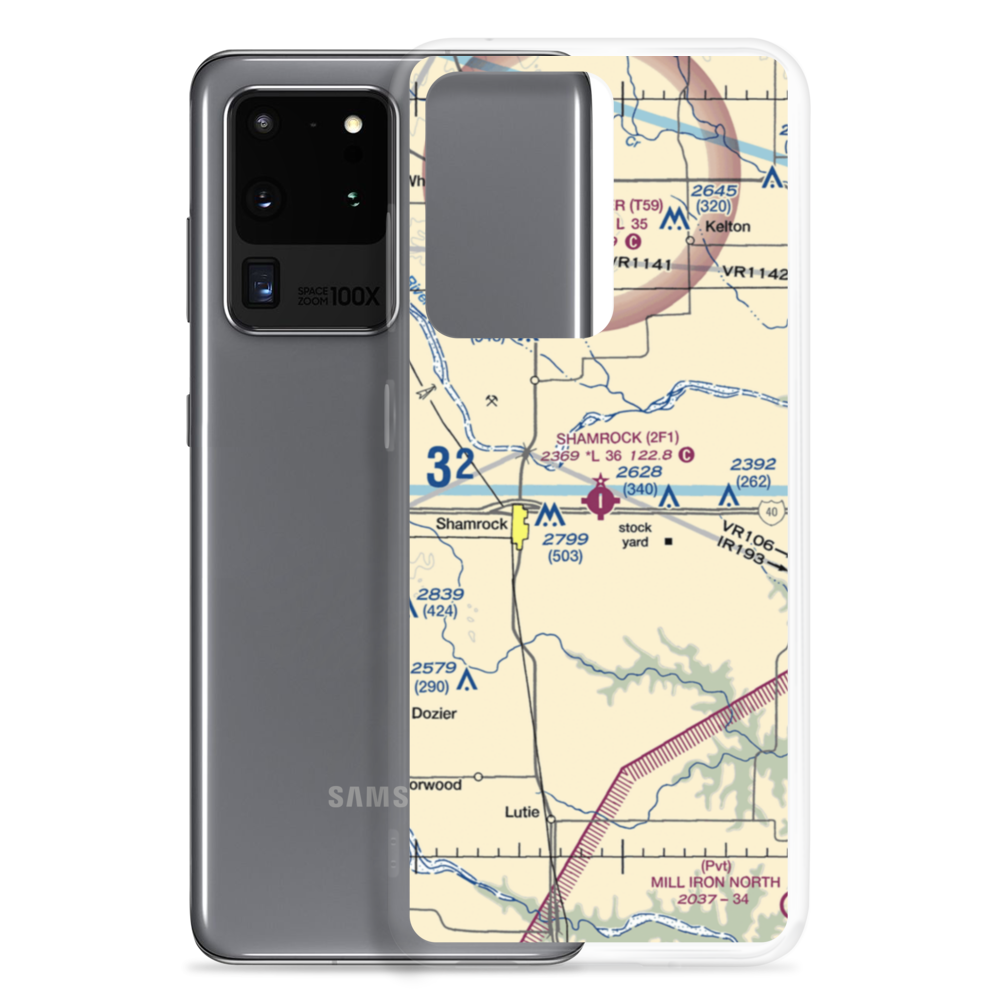 Shamrock Municipal Airport (2F1) VFR Sectional Samsung Case Samsung Galaxy S20 Ultra model shown