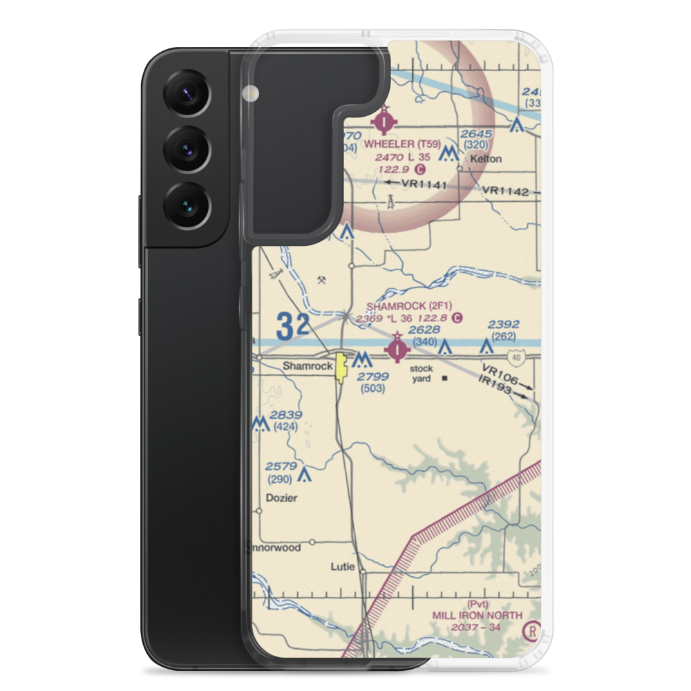 Shamrock Municipal Airport (2F1) VFR Sectional Samsung Case Samsung Galaxy S22 Plus model shown
