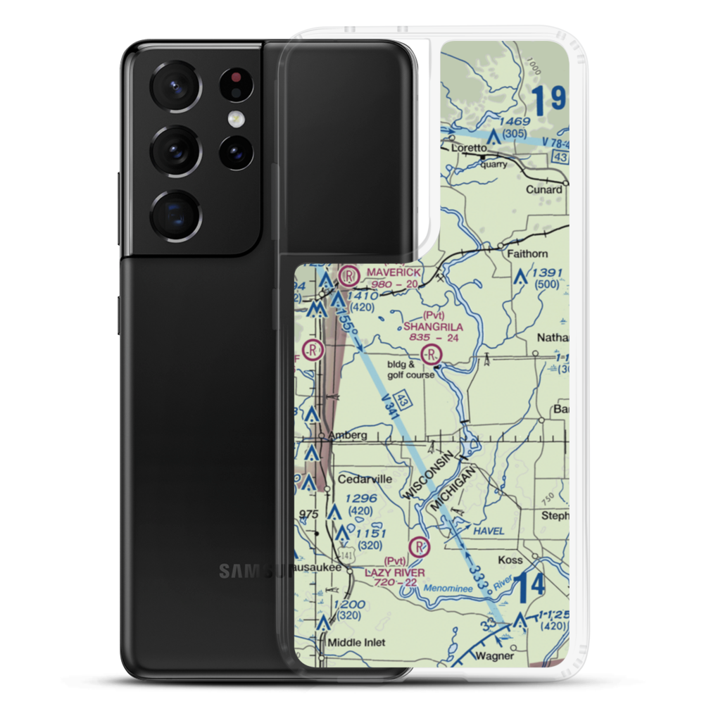 Shangrila Airport (WS25) VFR Sectional Samsung Case Samsung Galaxy S21 Ultra model shown