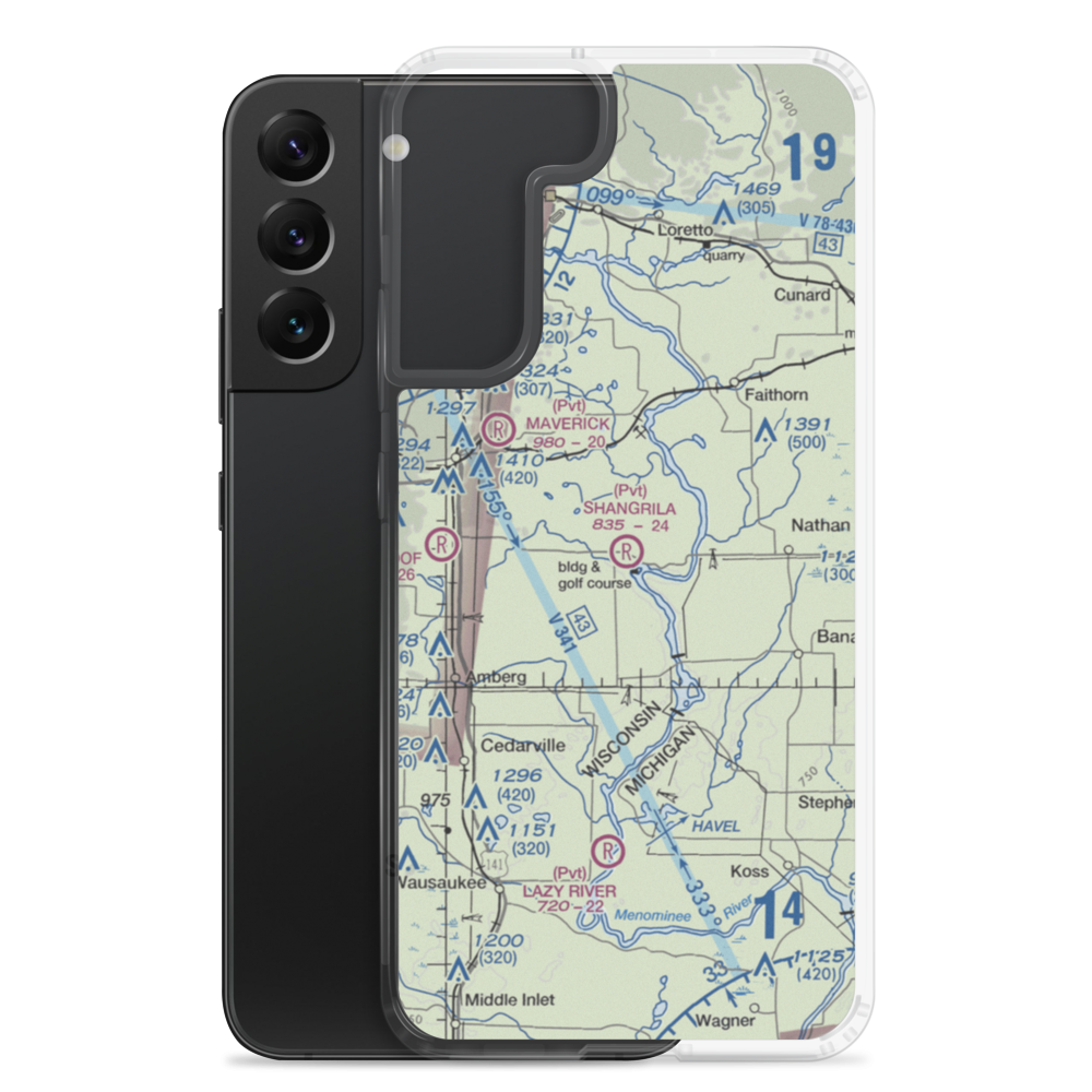 Shangrila Airport (WS25) VFR Sectional Samsung Case Samsung Galaxy S22 Plus model shown