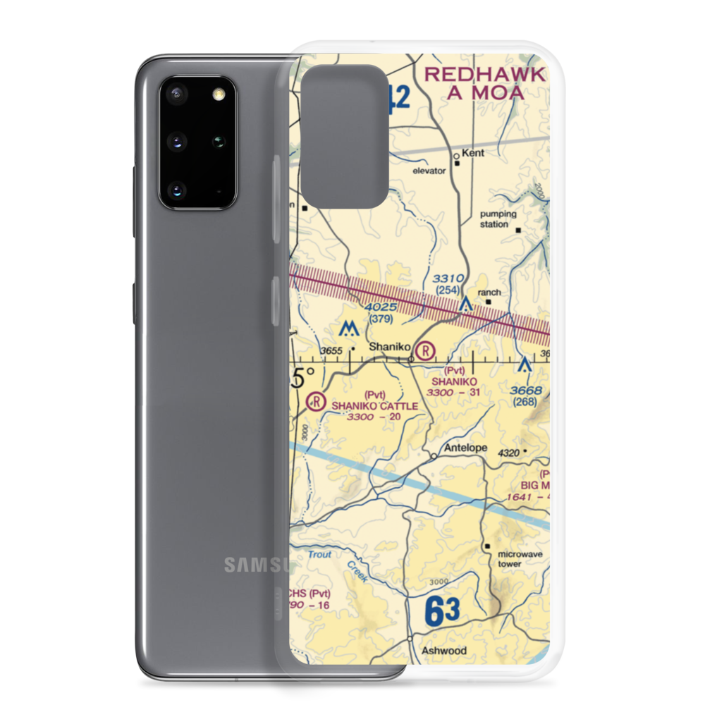 Shaniko Ranch Airport (9OR1) VFR Sectional Samsung Case Samsung Galaxy S20 Plus model shown