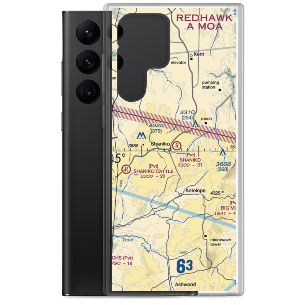 Shaniko Ranch Airport (9OR1) VFR Sectional Samsung Case Samsung Galaxy S22 Ultra model shown