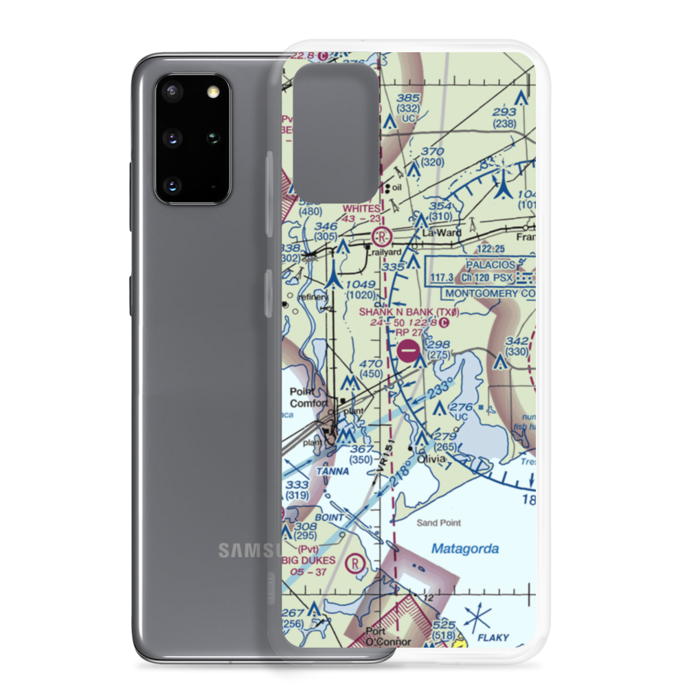 Shank N Bank Airport (TX0) VFR Sectional Samsung Case Samsung Galaxy S20 Plus model shown