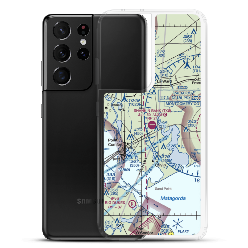Shank N Bank Airport (TX0) VFR Sectional Samsung Case Samsung Galaxy S21 Ultra model shown