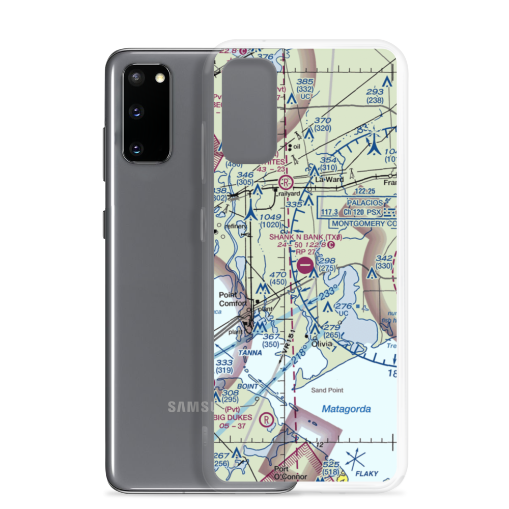 Shank N Bank Airport (TX0) VFR Sectional Samsung Case Samsung Galaxy S20 model shown