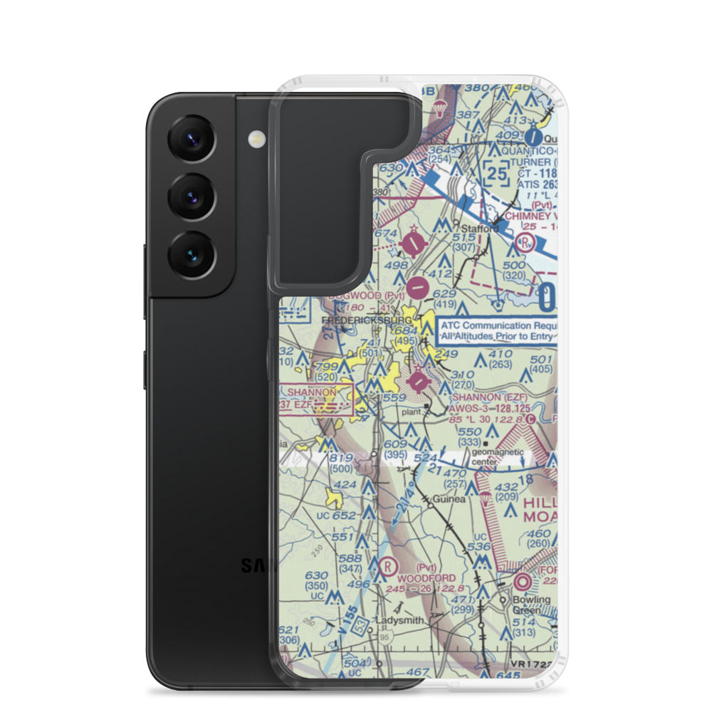 Shannon Airport (EZF) VFR Sectional Samsung Case Samsung Galaxy S22 model shown
