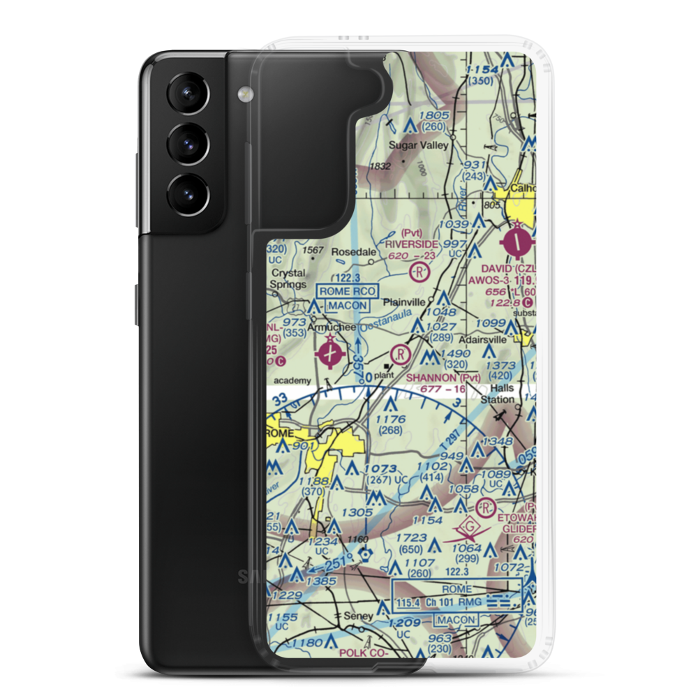 Shannon Flight Strip (2GA8) VFR Sectional Samsung Case Samsung Galaxy S21 Plus model shown