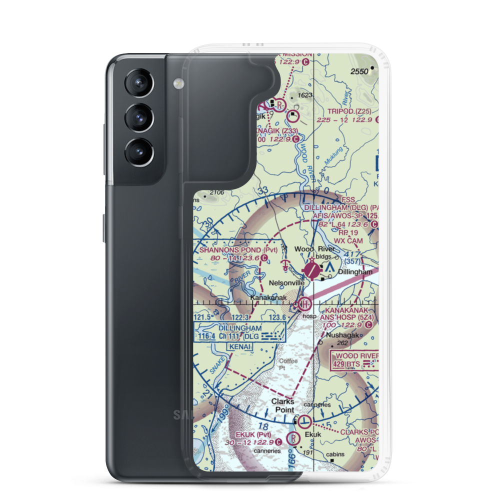 Shannons Pond Seaplane Base (AA15) VFR Sectional Samsung Case Samsung Galaxy S21 model shown