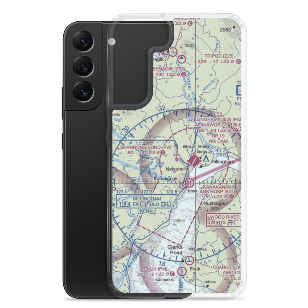 Shannons Pond Seaplane Base (AA15) VFR Sectional Samsung Case Samsung Galaxy S22 Plus model shown