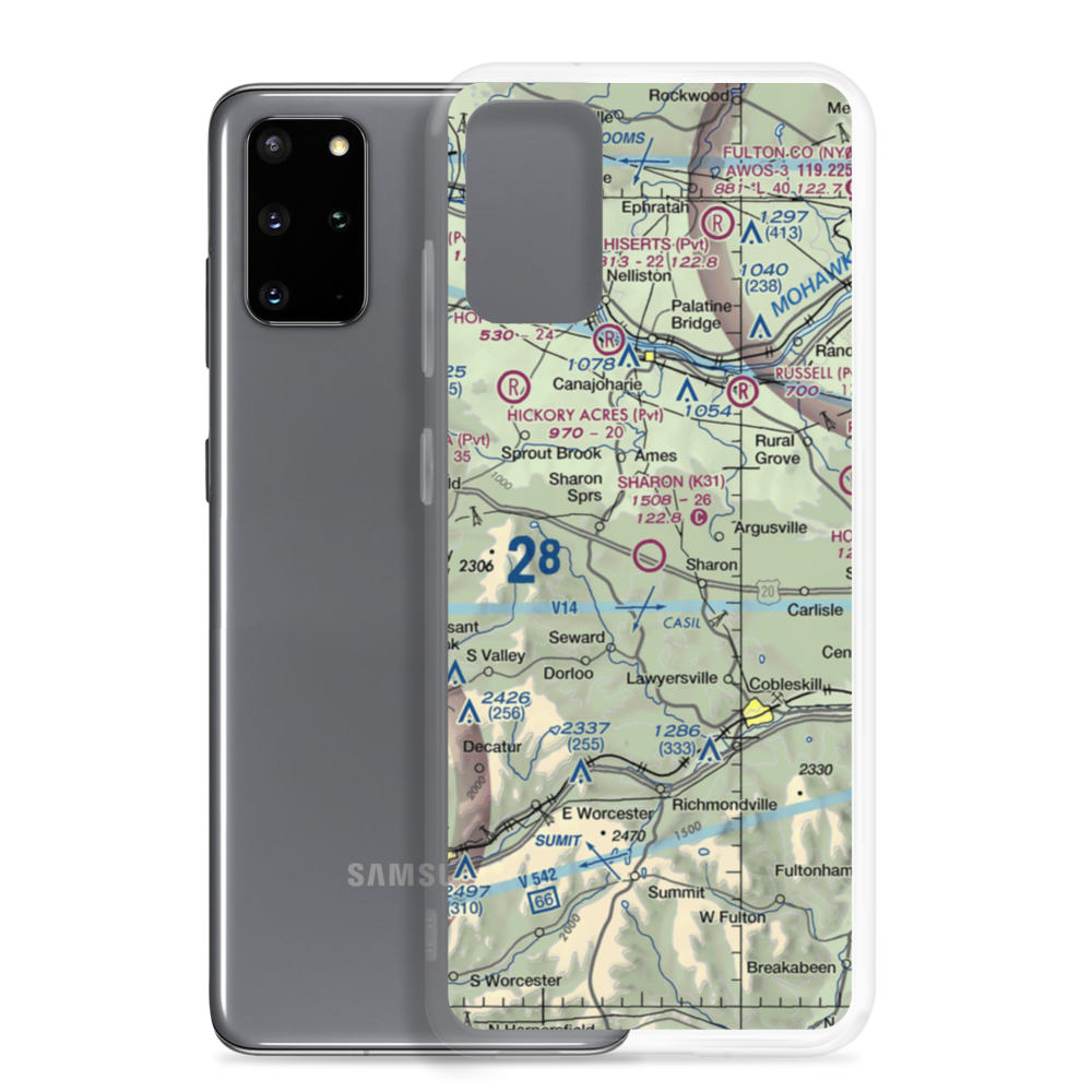 Sharon Airport (K31) VFR Sectional Samsung Case Samsung Galaxy S20 Plus model shown