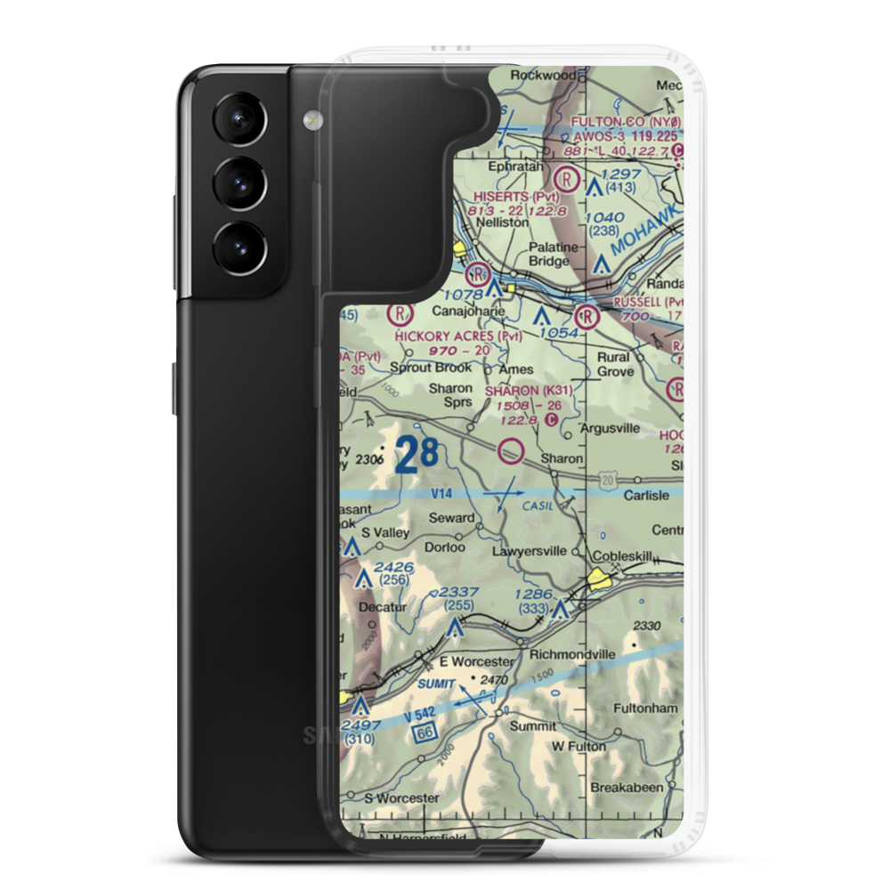 Sharon Airport (K31) VFR Sectional Samsung Case Samsung Galaxy S21 Plus model shown