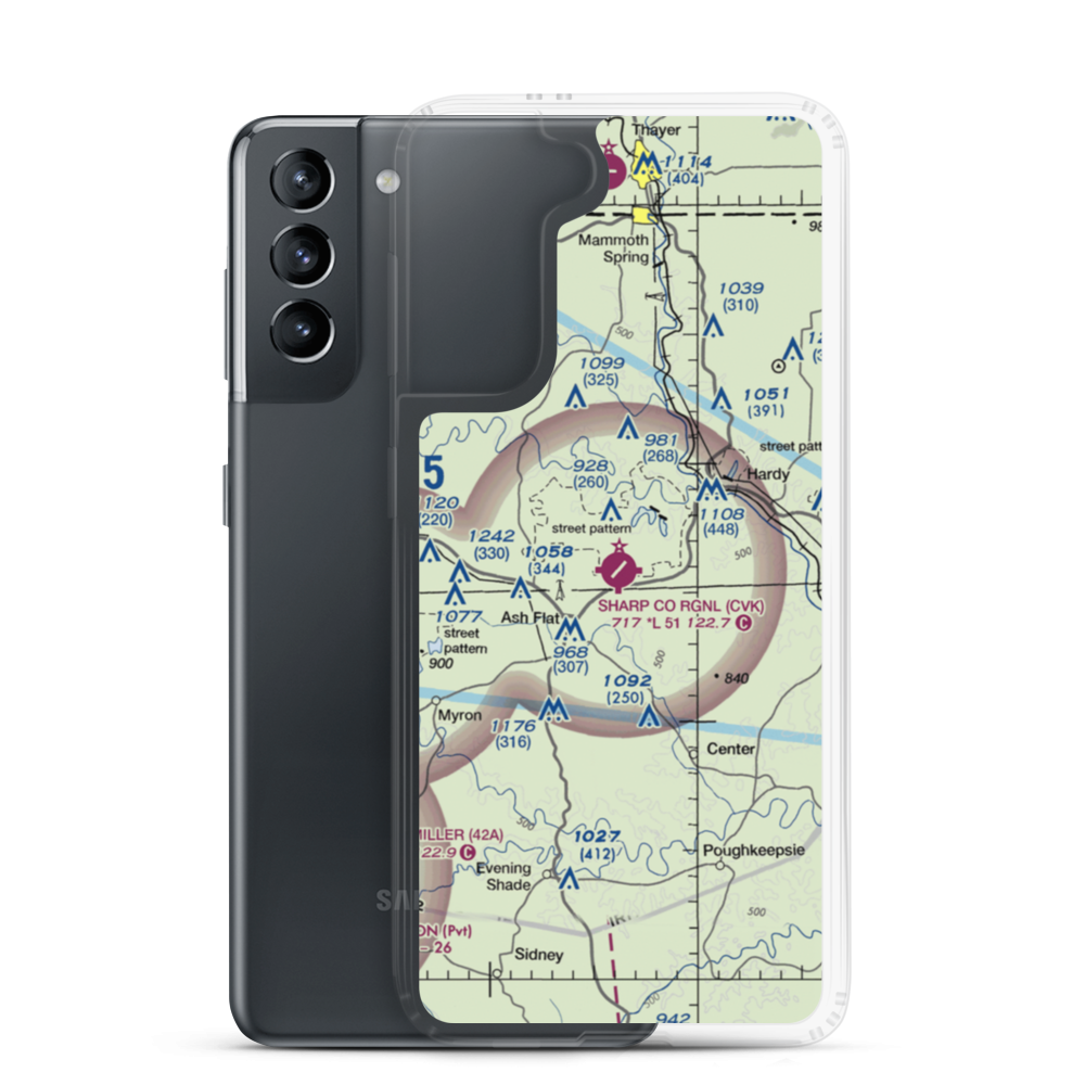 Sharp County Regional Airport (CVK) VFR Sectional Samsung Case Samsung Galaxy S21 model shown