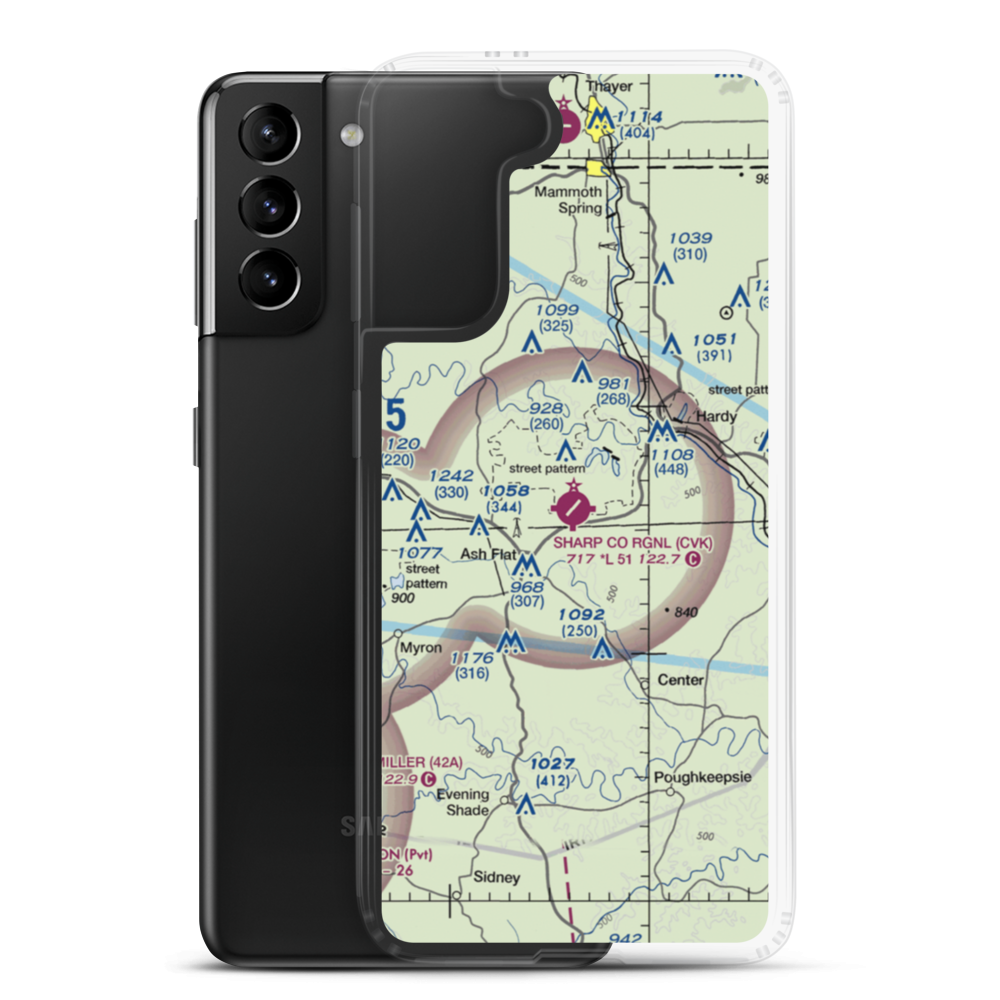 Sharp County Regional Airport (CVK) VFR Sectional Samsung Case Samsung Galaxy S21 Plus model shown