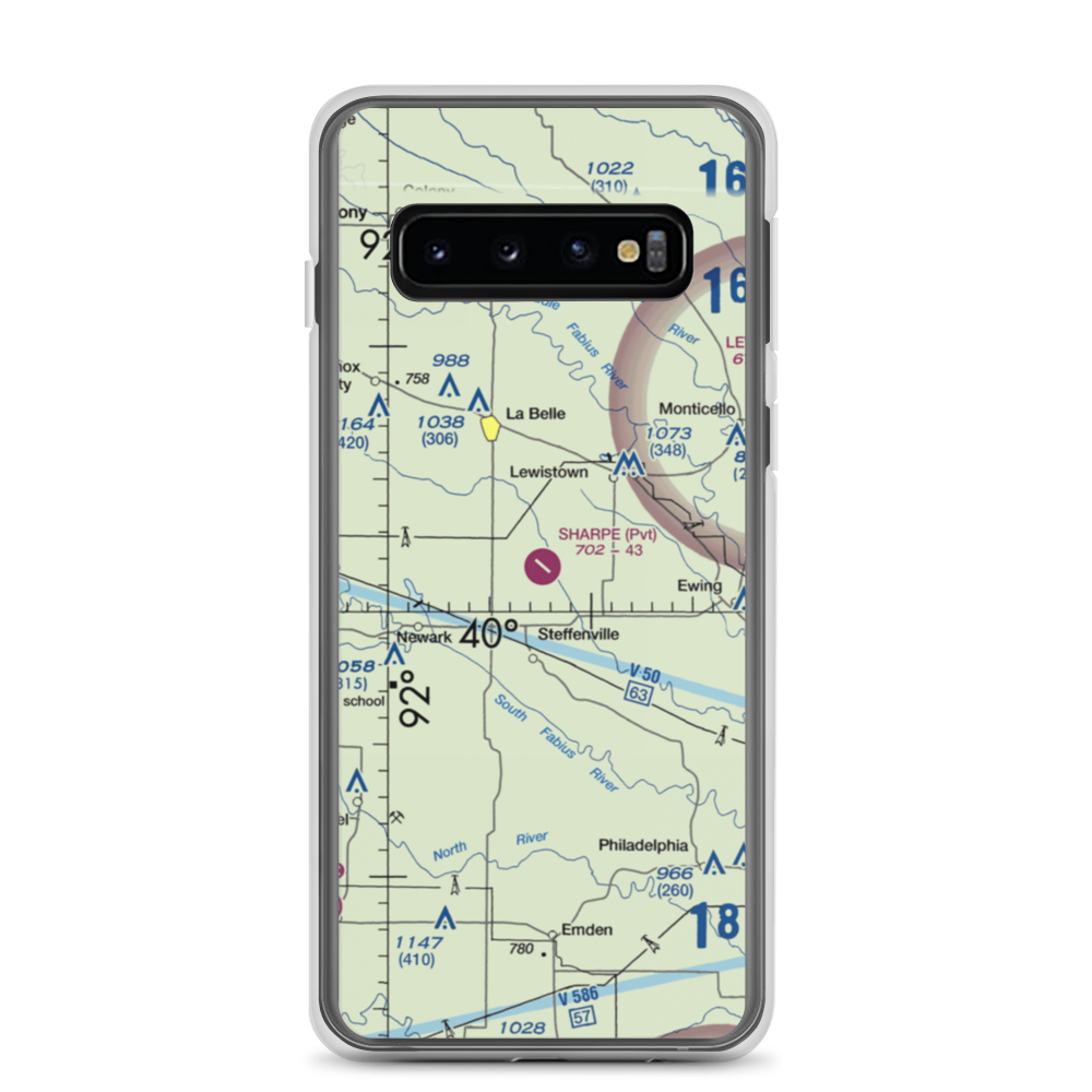 Sharpe Farms Airport (MO09) VFR Sectional Samsung Case Samsung Galaxy S10 model shown
