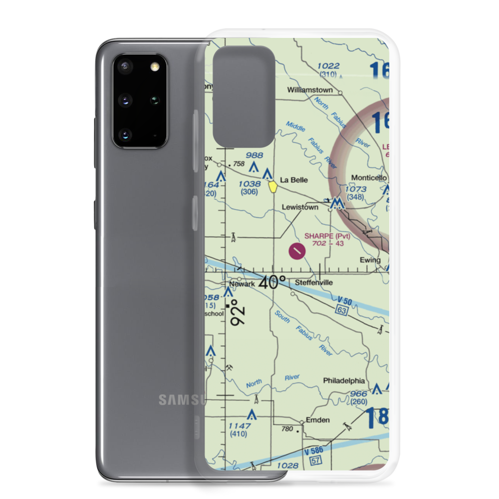 Sharpe Farms Airport (MO09) VFR Sectional Samsung Case Samsung Galaxy S20 Plus model shown
