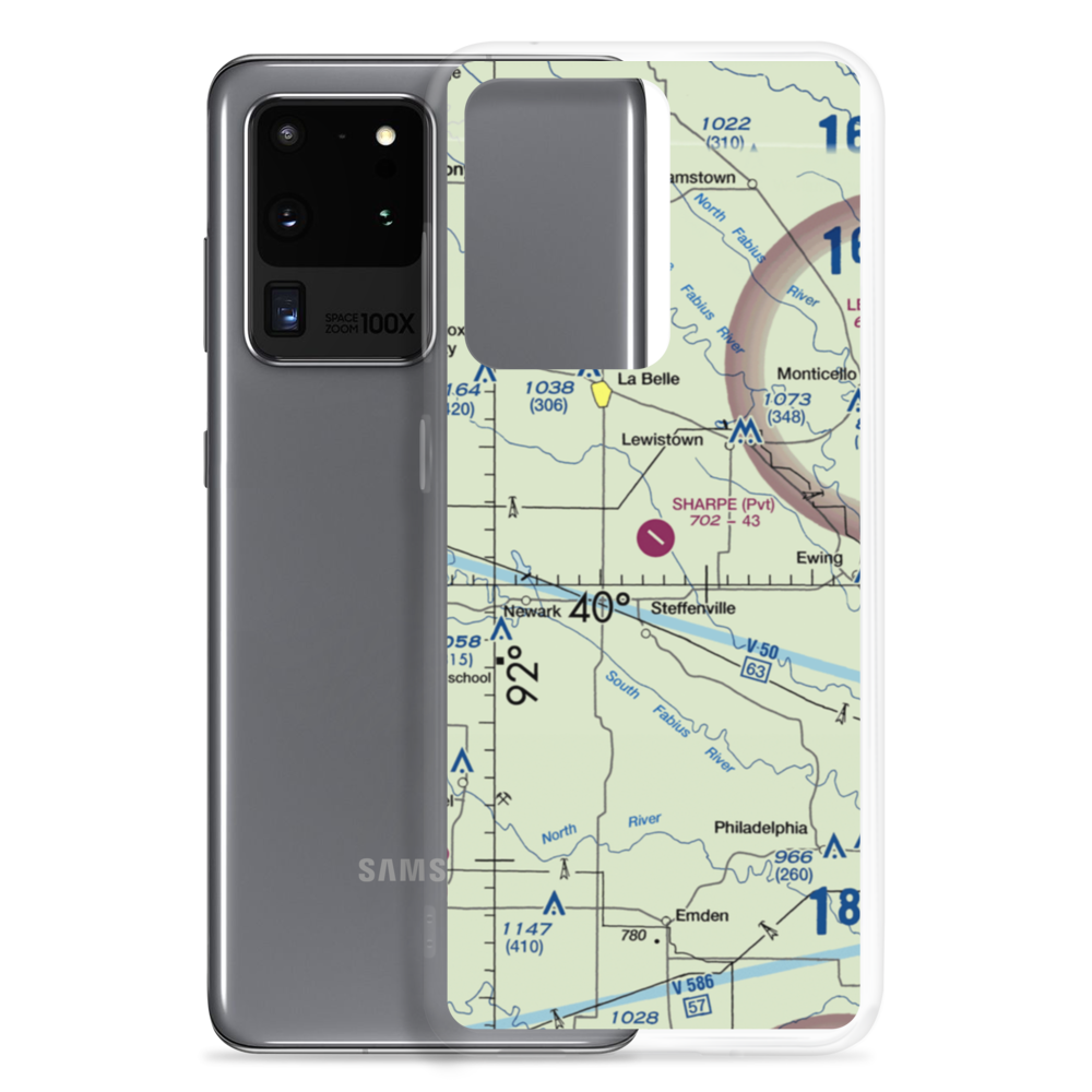 Sharpe Farms Airport (MO09) VFR Sectional Samsung Case Samsung Galaxy S20 Ultra model shown