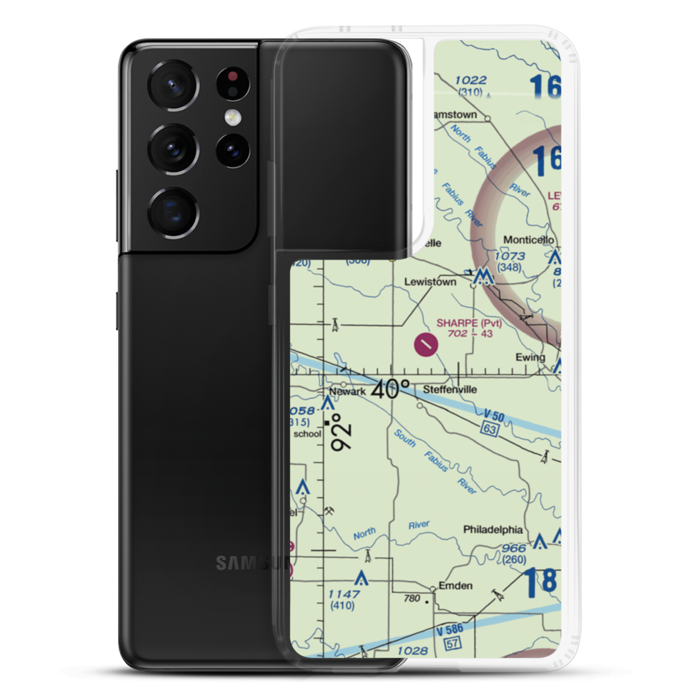 Sharpe Farms Airport (MO09) VFR Sectional Samsung Case Samsung Galaxy S21 Ultra model shown