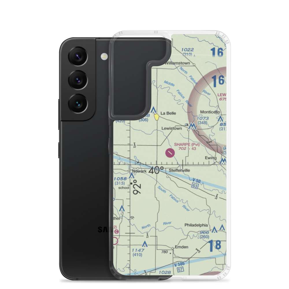 Sharpe Farms Airport (MO09) VFR Sectional Samsung Case Samsung Galaxy S22 model shown