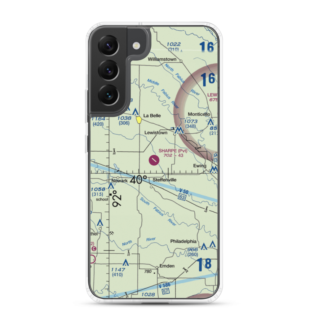 Sharpe Farms Airport (MO09) VFR Sectional Samsung Case Samsung Galaxy S22 Plus model shown