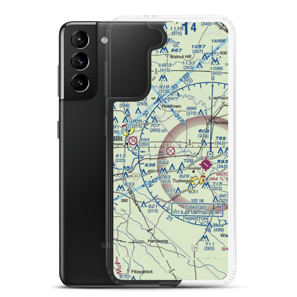 Sharpe Field (AL73) VFR Sectional Samsung Case Samsung Galaxy S21 Plus model shown