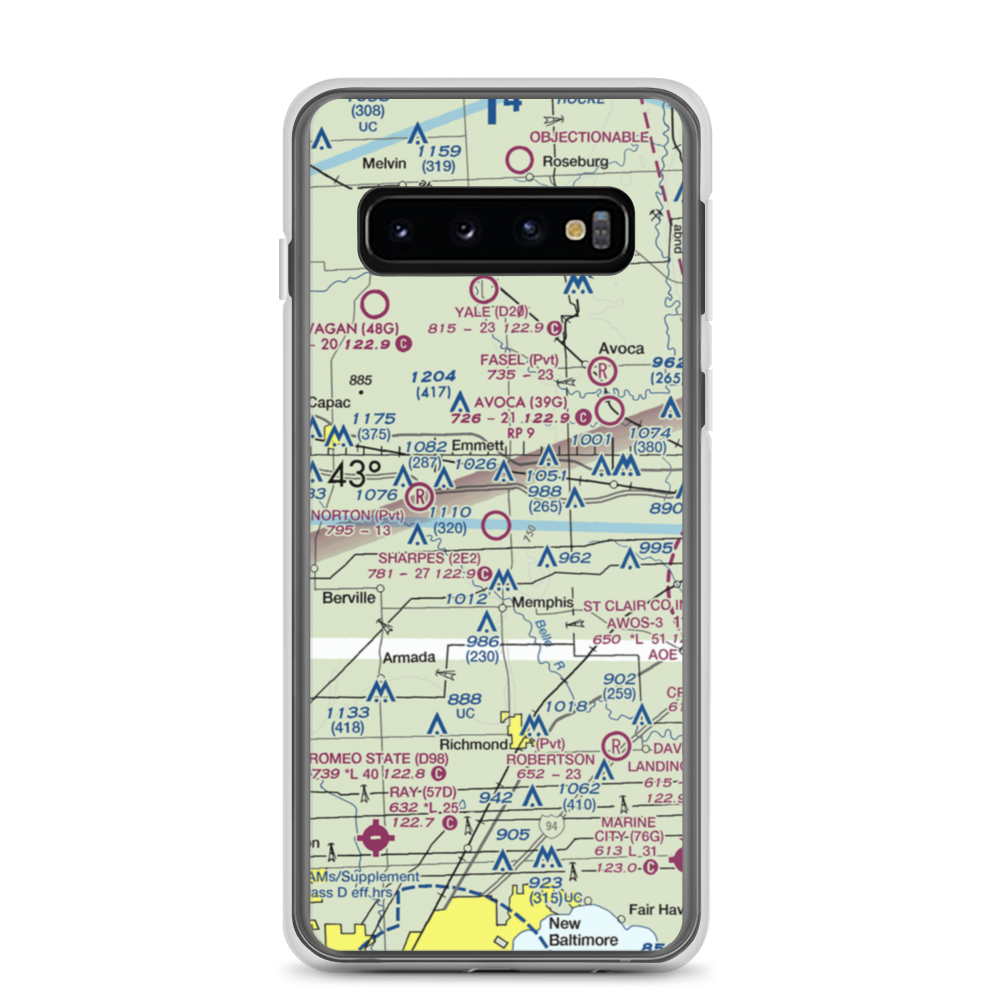 Sharpe's Strip (2E2) VFR Sectional Samsung Case Samsung Galaxy S10 model shown