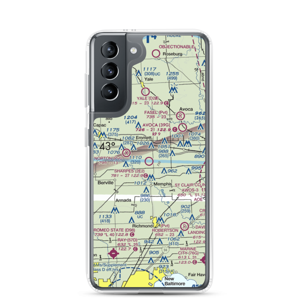 Sharpe's Strip (2E2) VFR Sectional Samsung Case Samsung Galaxy S21 model shown