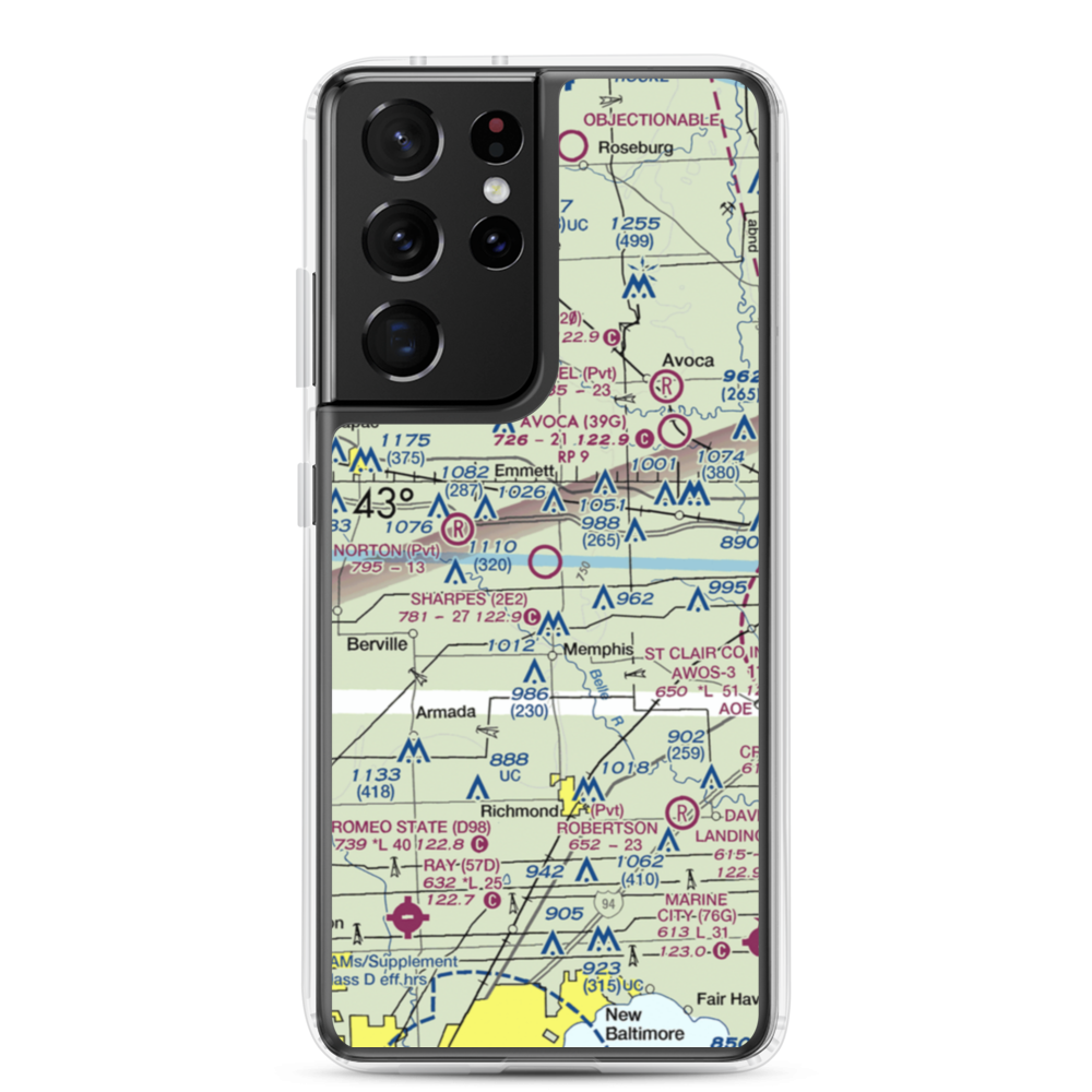 Sharpe's Strip (2E2) VFR Sectional Samsung Case Samsung Galaxy S21 Ultra model shown