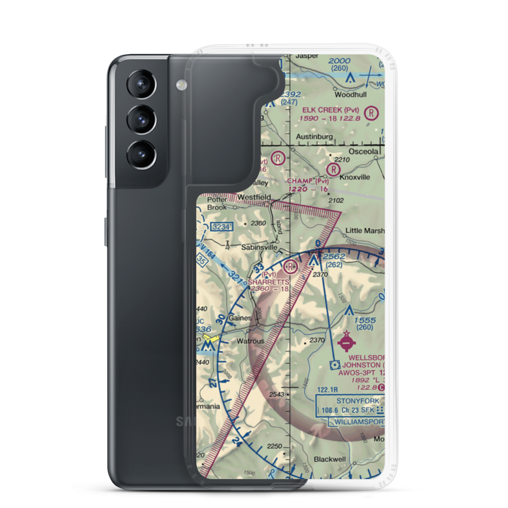 Sharretts Airport (PN91) VFR Sectional Samsung Case Samsung Galaxy S21 model shown