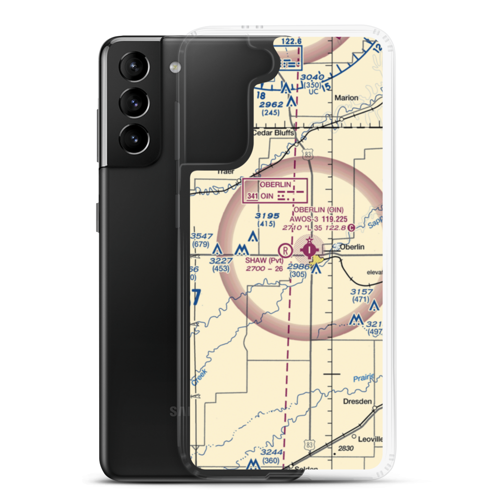 Shaw Aerial Spraying Airport (7KS8) VFR Sectional Samsung Case Samsung Galaxy S21 Plus model shown