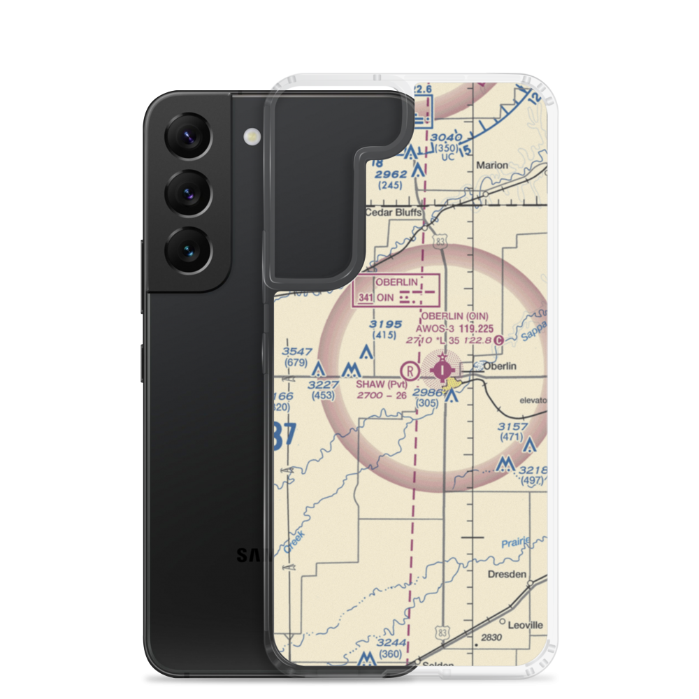 Shaw Aerial Spraying Airport (7KS8) VFR Sectional Samsung Case Samsung Galaxy S22 model shown