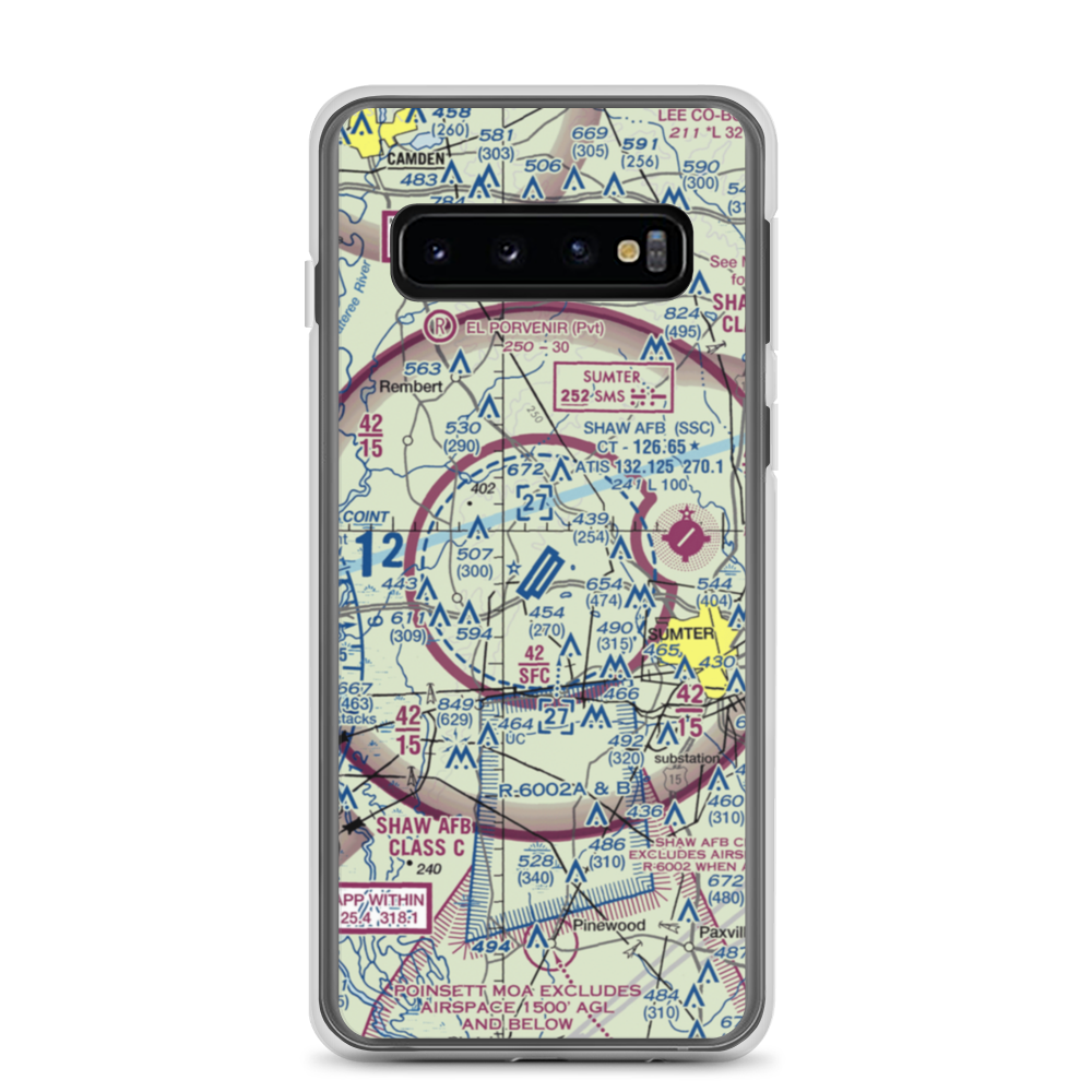 Shaw Air Force Base (SSC) VFR Sectional Samsung Case Samsung Galaxy S10 model shown
