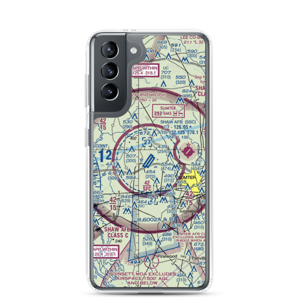Shaw Air Force Base (SSC) VFR Sectional Samsung Case Samsung Galaxy S21 model shown