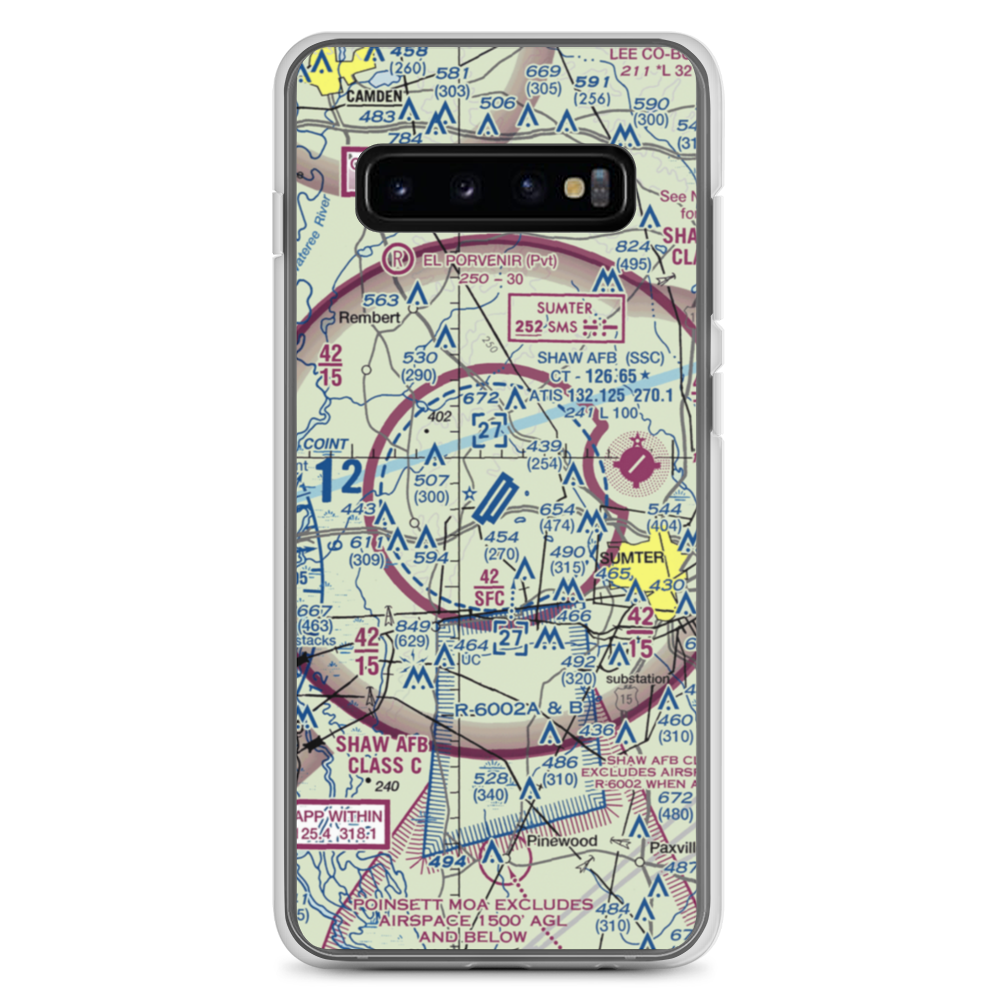 Shaw Air Force Base (SSC) VFR Sectional Samsung Case Samsung Galaxy S10+ model shown