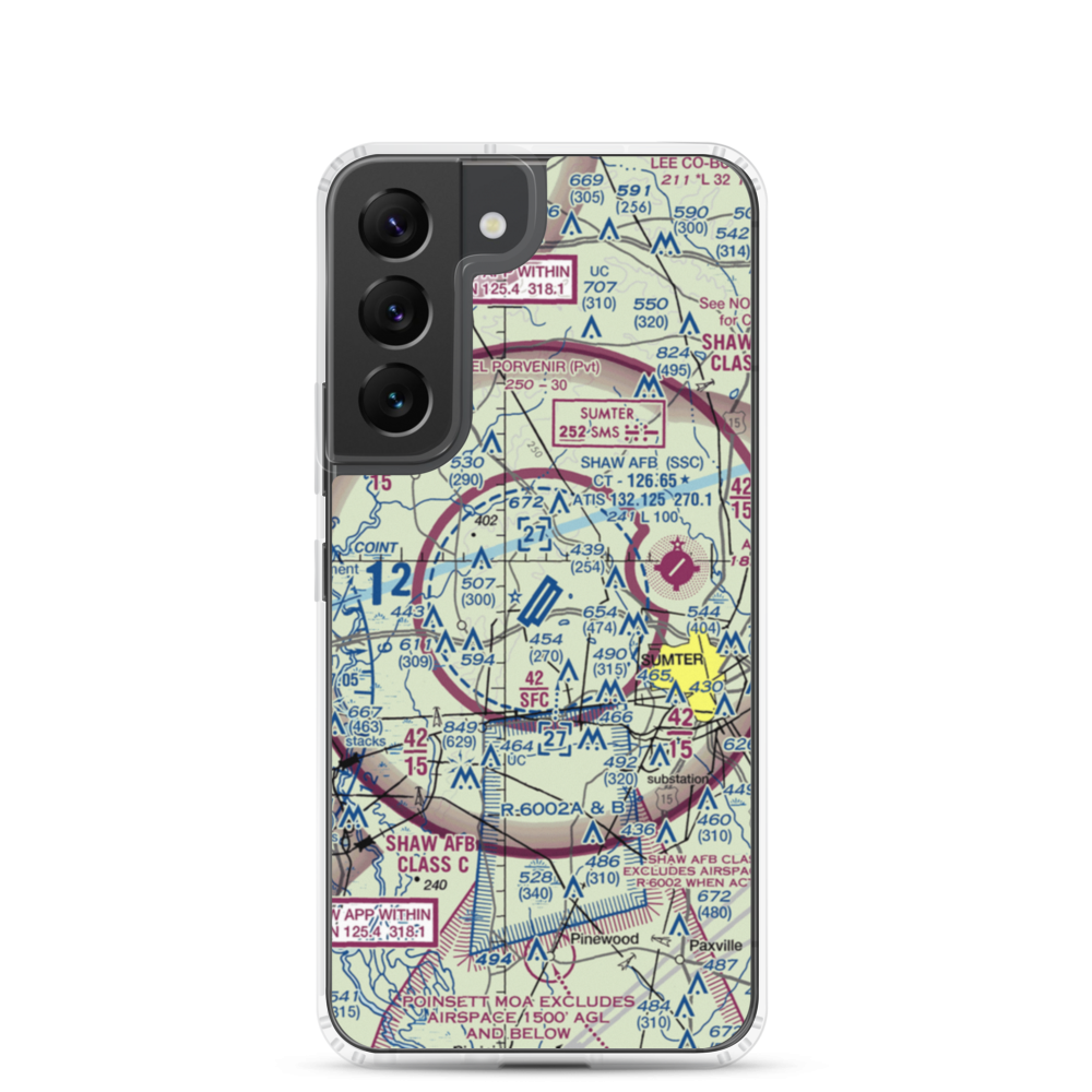 Shaw Air Force Base (SSC) VFR Sectional Samsung Case Samsung Galaxy S22 model shown