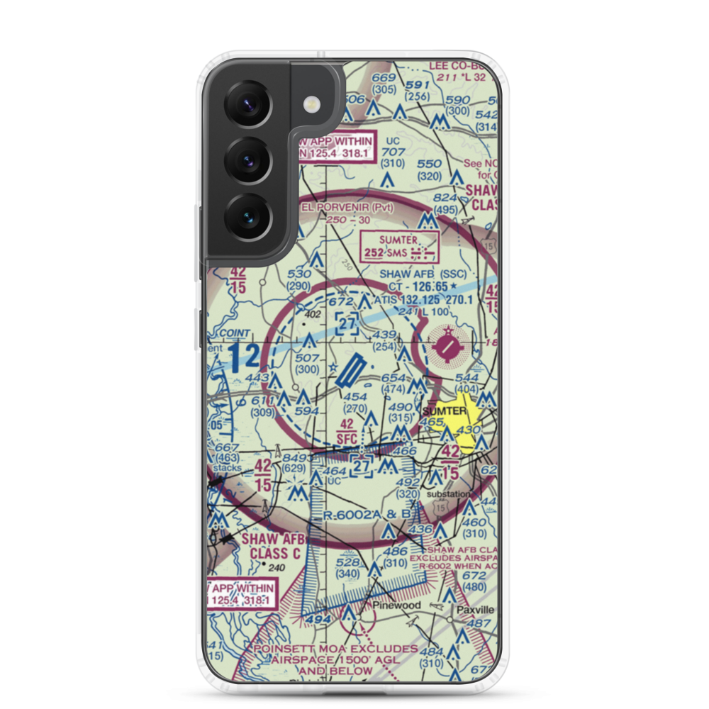 Shaw Air Force Base (SSC) VFR Sectional Samsung Case Samsung Galaxy S22 Plus model shown