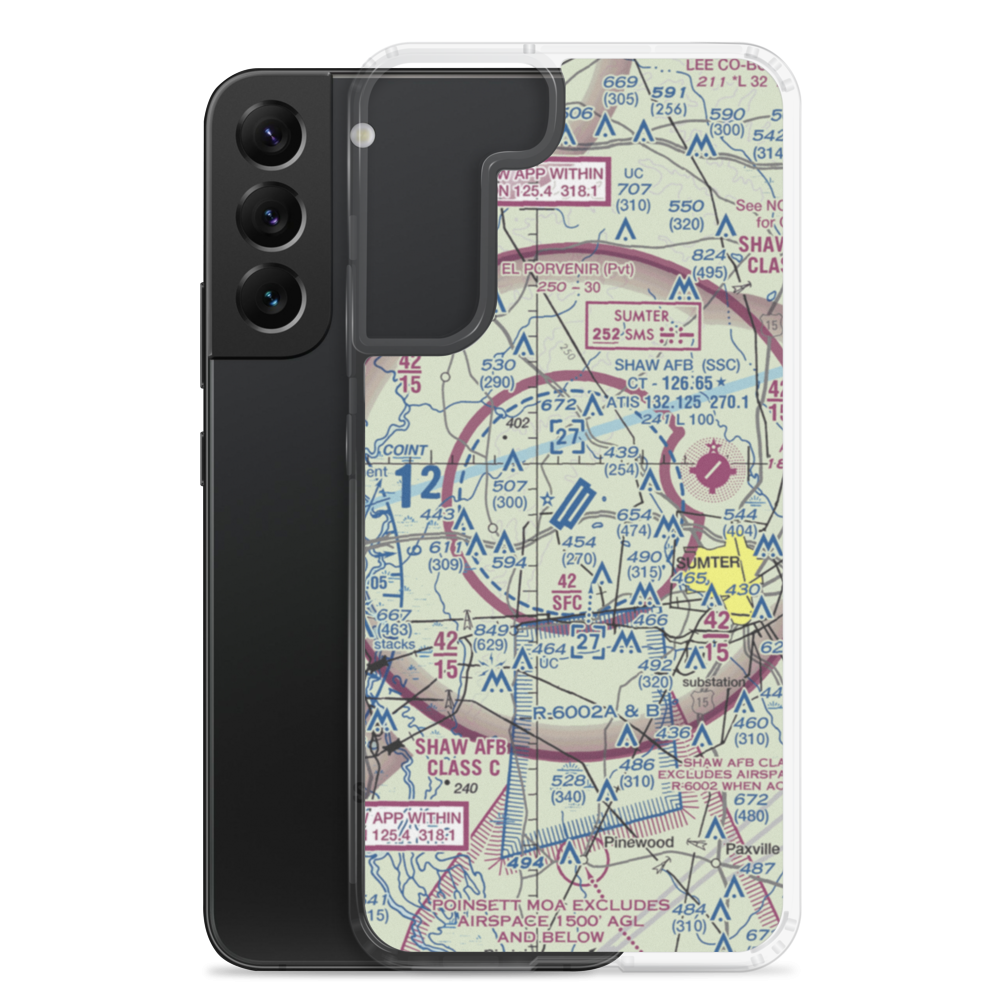 Shaw Air Force Base (SSC) VFR Sectional Samsung Case Samsung Galaxy S22 Plus model shown