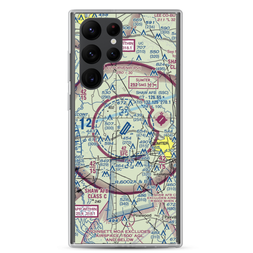 Shaw Air Force Base (SSC) VFR Sectional Samsung Case Samsung Galaxy S22 Ultra model shown