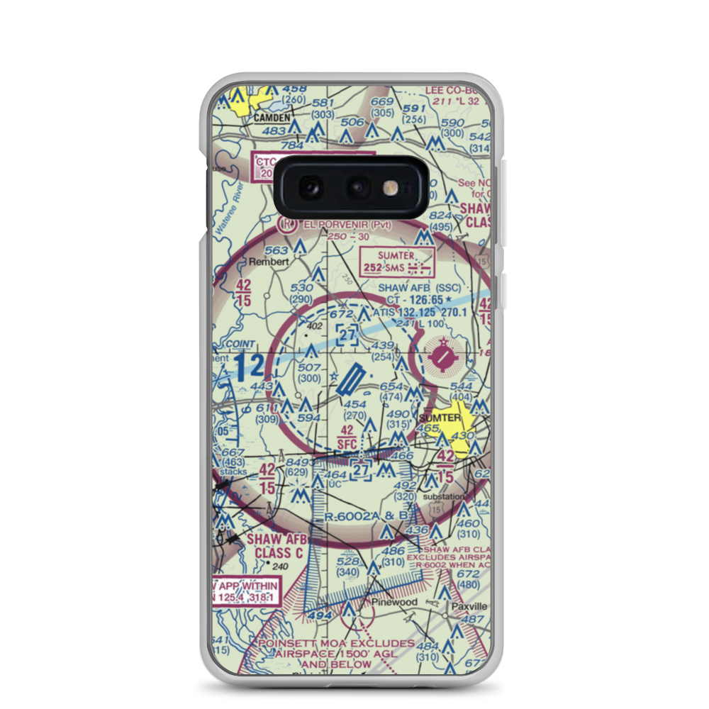 Shaw Air Force Base (SSC) VFR Sectional Samsung Case Samsung Galaxy S10e model shown