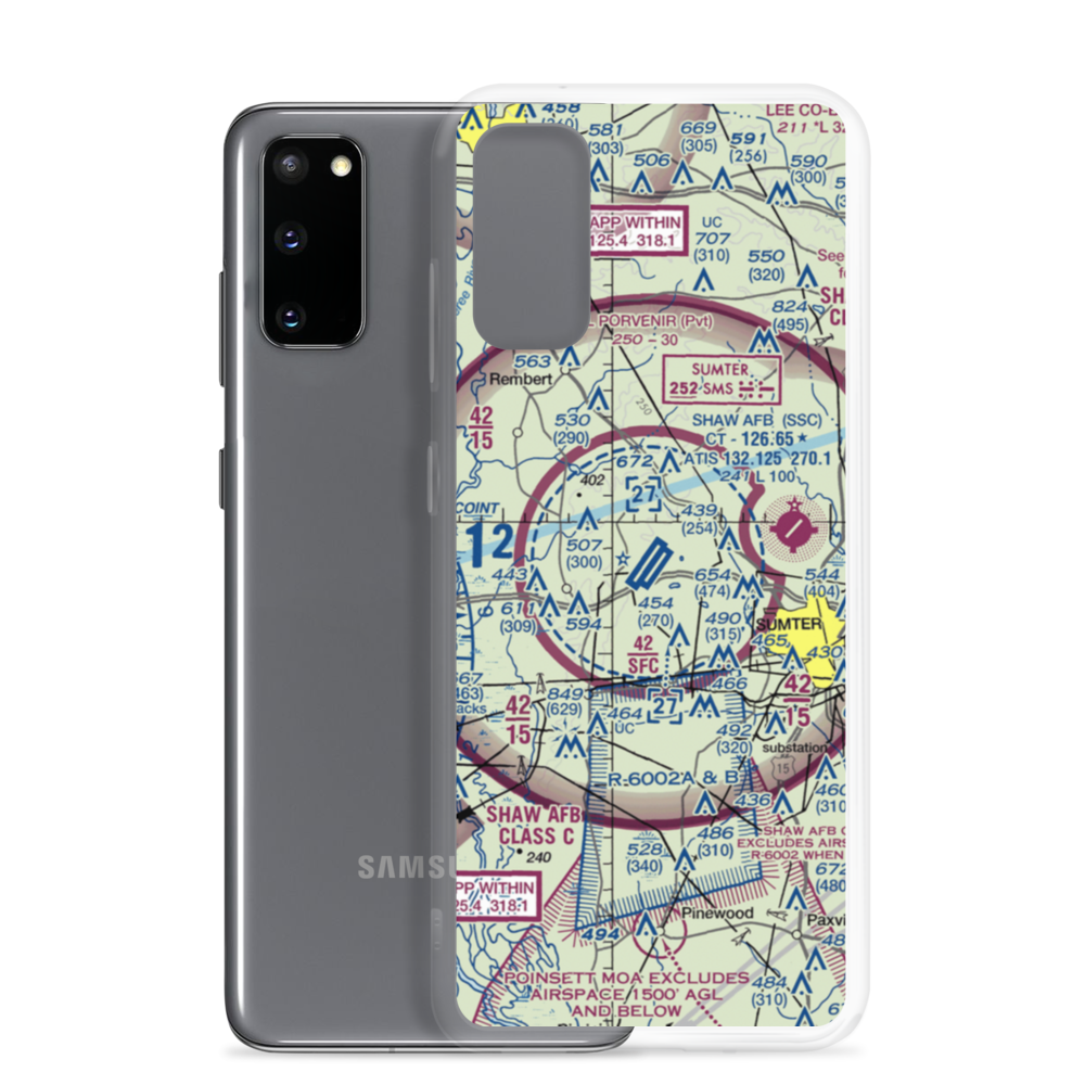 Shaw Air Force Base (SSC) VFR Sectional Samsung Case Samsung Galaxy S20 model shown