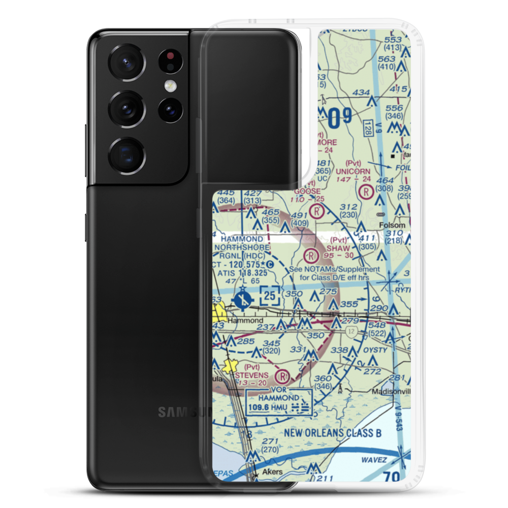Shaw Crop Service Airport (LA13) VFR Sectional Samsung Case Samsung Galaxy S21 Ultra model shown